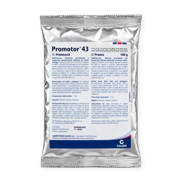Calier Promotor-43 Premezcla Vitaminas Y Aminoácidos 10 X 100 G