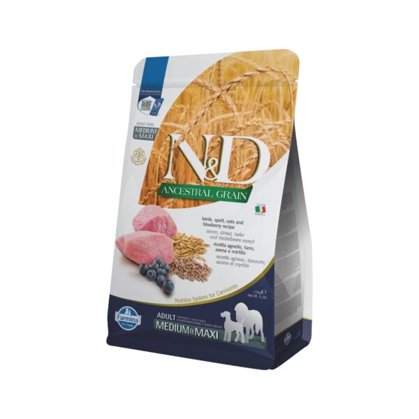 Farmina N&D Ancestral Grain Cordero y Arándanos Pienso para Perros Medianos y Grandes 2,5 Kg