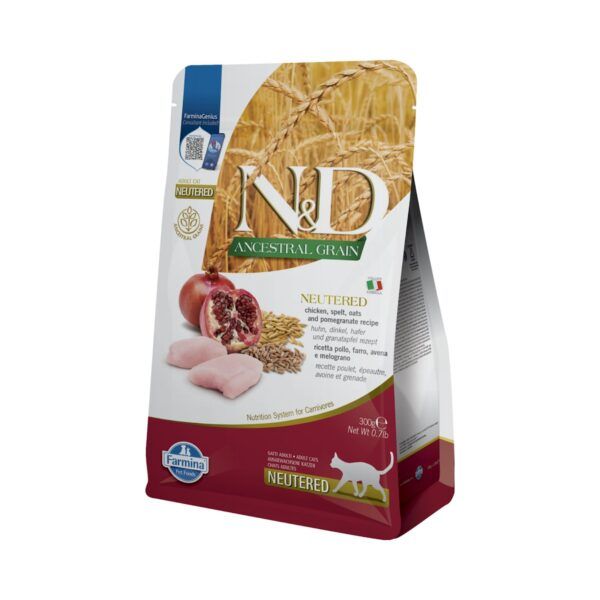 Farmina N&D Ancestral Grain Pollo y Granada Pienso para Gatos Esterilizados 300 Gr