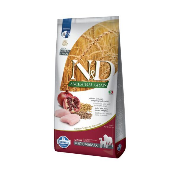 Farmina N&D Ancestral Grain Pollo y Granada Pienso para Perros Senior Medianos y Grandes