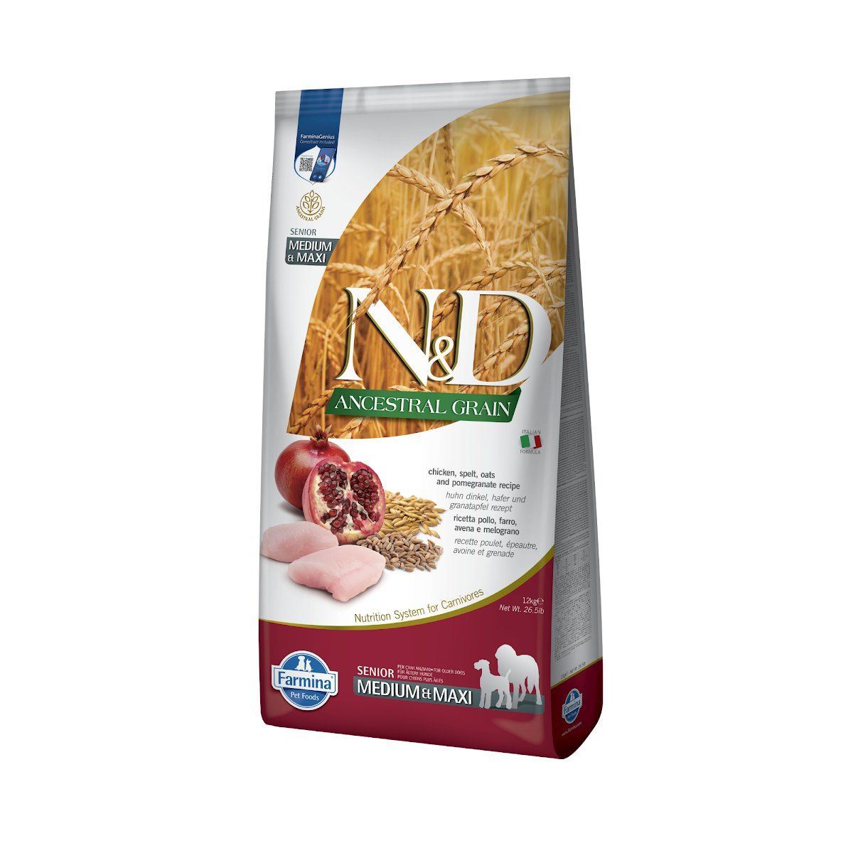 Farmina N&D Ancestral Grain Pollo y Granada Pienso para Perros Senior Medianos y Grandes Farmina N&D Ancestral Grain Pollo y Granada Pienso para Perros Senior Medianos y Grandes
