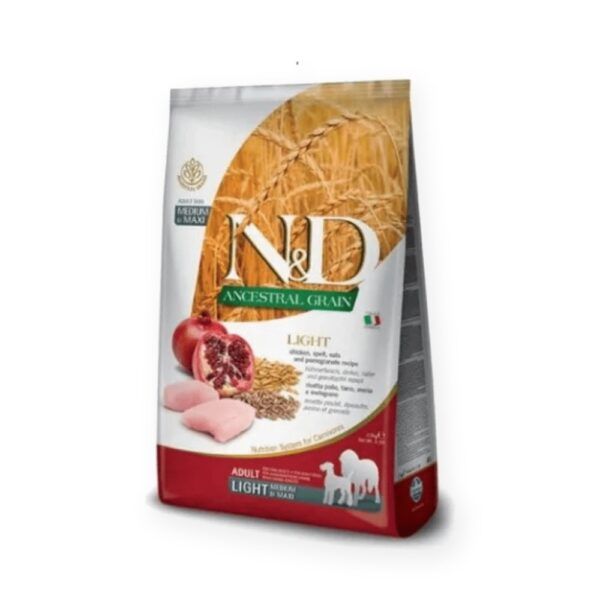 Farmina N&D Ancestral Grain Pollo y Granada Pienso para Perros Light Medianos y Grandes