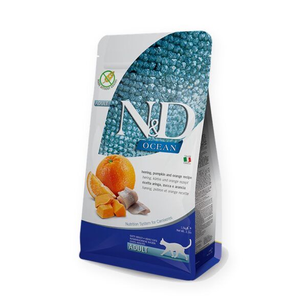 Farmina N&D Ocean Arenque, Calabaza y Naranja Pienso Sin Cereales para Gatos