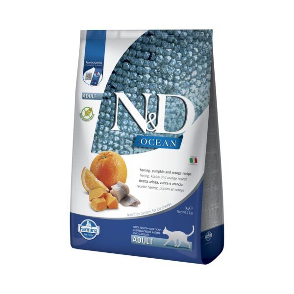 Farmina N&D Ocean Arenque, Calabaza y Naranja Pienso Sin Cereales para Gatos