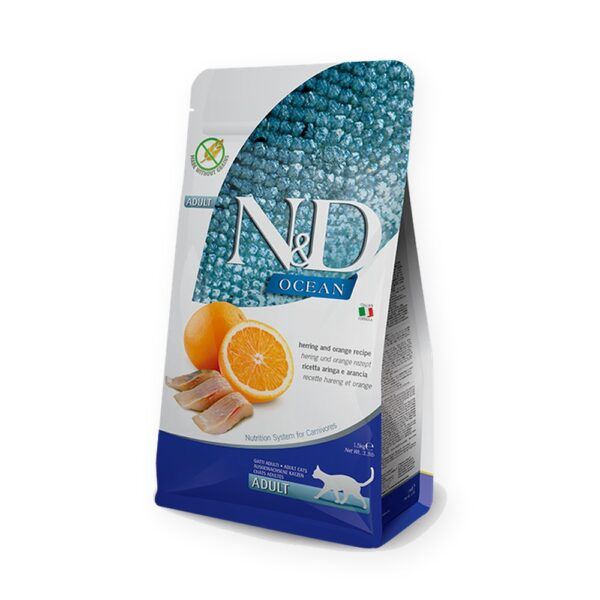 Farmina N&D Ocean Arenque y Naranja Pienso Sin Cereales para Gatos