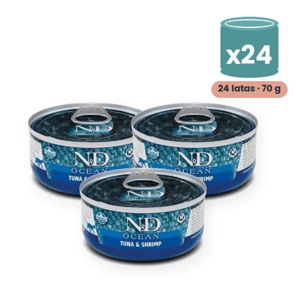 Farmina N&D Ocean Atún y Gambas Comida Húmeda para Gatos Pack 24x70 g