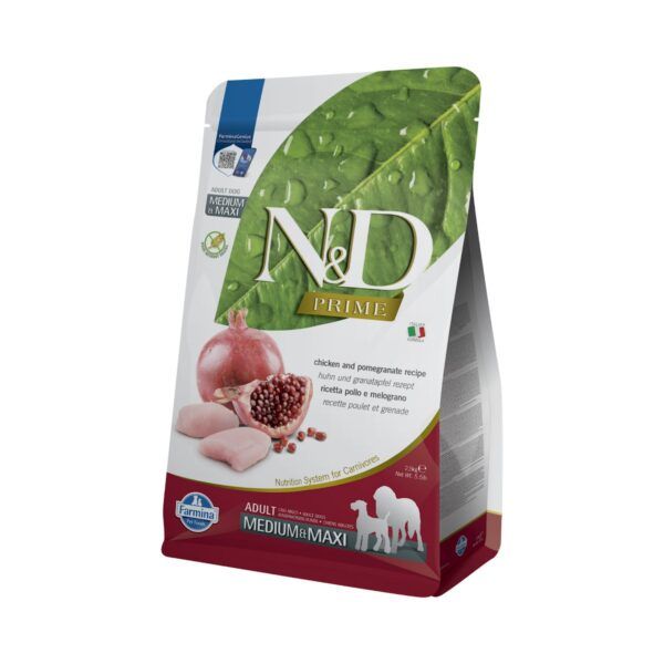 Farmina N&D Prime Pollo y Granada Pienso Sin Cereales para Perros Medianos y Grandes 2,5 Kg