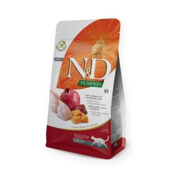 Farmina N&D Pumpkin Codorniz, Calabaza y Granada Pienso Sin Cereales para Gatos