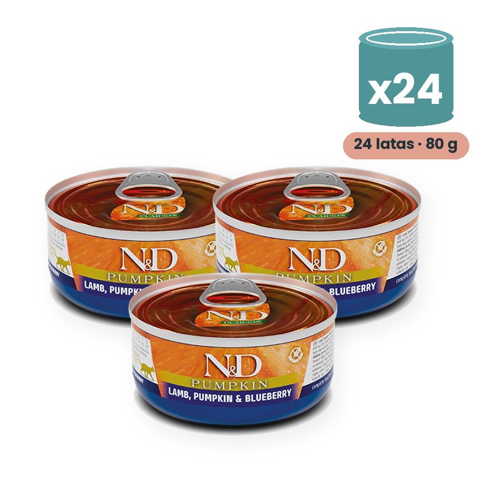 Farmina N&D Pumpkin Cordero, Calabaza y Arándanos Comida Húmeda para Gatos Pack 24x80 g Farmina N&D Pumpkin Cordero, Calabaza y Arándanos Comida Húmeda para Gatos Pack 24x80 g