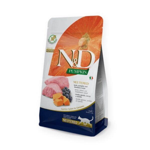 Farmina N&D Pumpkin Cordero, Calabaza y Arándanos Pienso Sin Cereales para Gatos Esterilizados