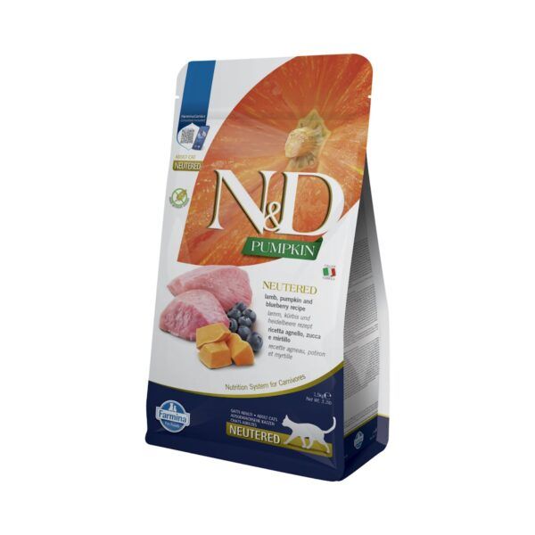 Farmina N&D Pumpkin Cordero, Calabaza y Arándanos Pienso Sin Cereales para Gatos Esterilizados