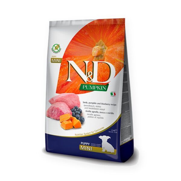 Farmina N&D Pumpkin Cordero y Arándanos Pienso Sin Cereales para Cachorros Mini