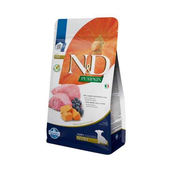 Farmina N&D Pumpkin Cordero y Arándanos Pienso Sin Cereales para Cachorros Mini 800 Gr