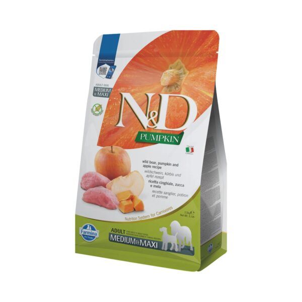 Farmina N&D Pumpkin Jabalí y Manzana Pienso Sin Cereales para Perros Medianos y Grandes 2,5 Kg