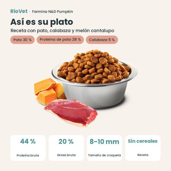 Composición de Farmina N&D Pumpkin Pato, Calabaza y Melón Pienso Sin Cereales para Gatos