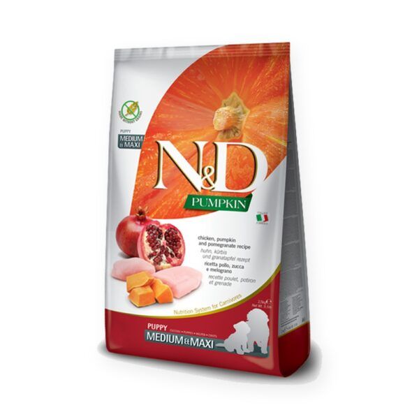 Farmina N&D Pumpkin Pollo y Granada Pienso Sin Cereales para Cachorros Medianos y Grandes