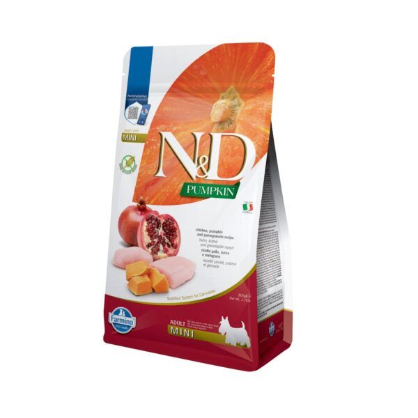 Farmina N&D Pumpkin Pollo y Granada Pienso Sin Cereales para Perros Mini 800 Gr