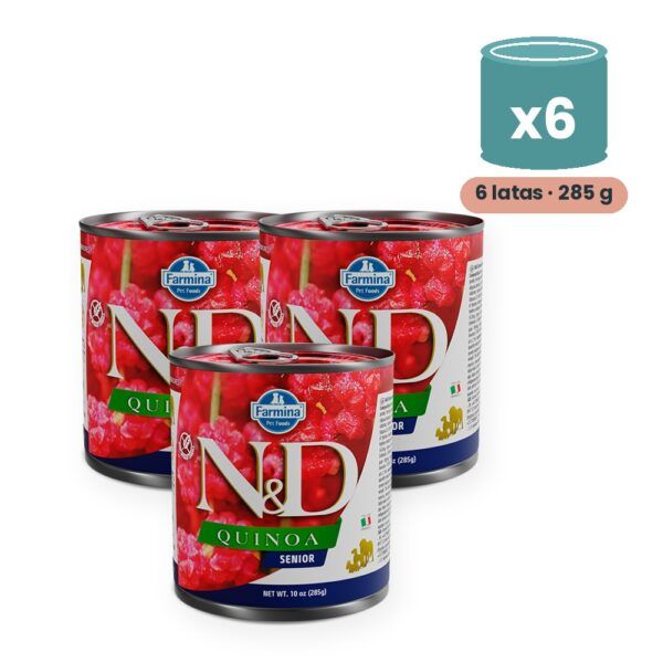 Farmina N&D Quinoa Cordero Comida Húmeda para Perros Senior Medianos y Grandes Pack 6x285 g