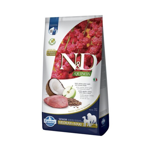 Farmina N&D Quinoa Cordero Pienso Sin Cereales para Perros Senior Medianos y Grandes
