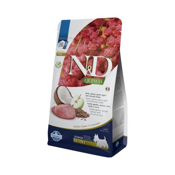 Farmina N&D Quinoa Cordero Pienso Sin Cereales para Perros Senior Mini 1,5 Kg