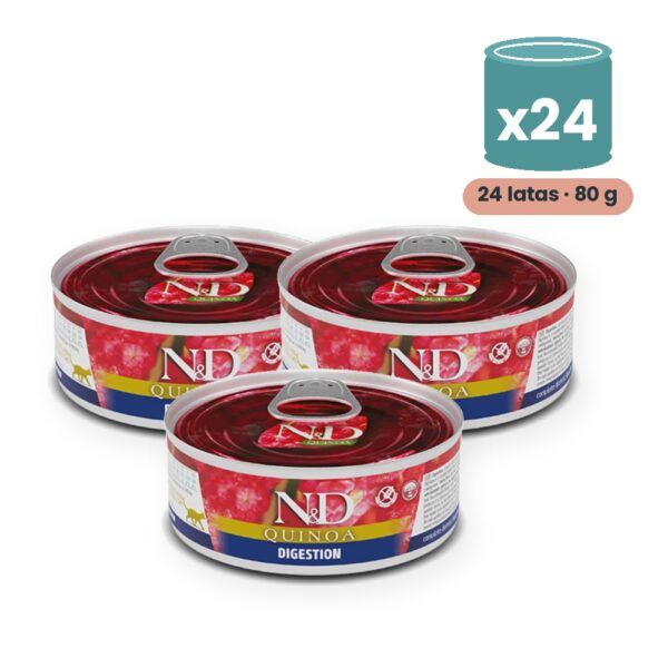 Farmina N&D Quinoa Digestion Cordero Comida Húmeda para Gatos Pack 24x80 g