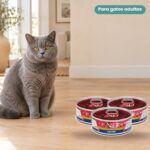 Gato junto a Farmina N&D Quinoa Digestion Cordero Comida Húmeda para Gatos
