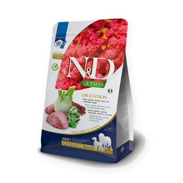 Farmina N&D Quinoa Digestion Cordero Pienso Sin Cereales para Perros Medianos y Grandes