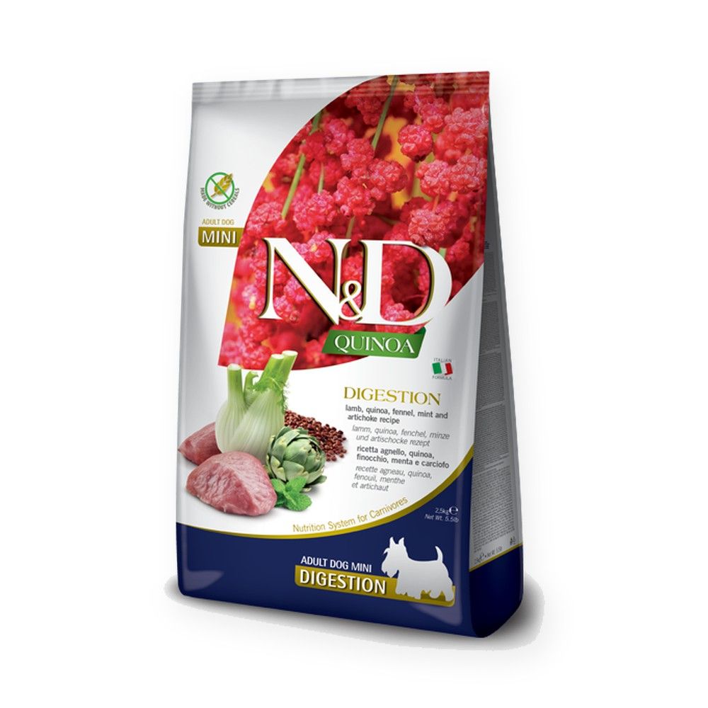 Farmina N&D Quinoa Digestion Cordero Pienso Sin Cereales para Perros Mini Farmina N&D Quinoa Digestion Cordero Pienso Sin Cereales para Perros Mini