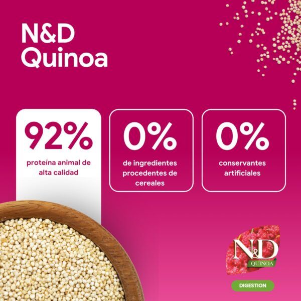 Farmina N&D Quinoa Digestion Cordero Pienso Sin Cereales para Gatos - información oficial Farmina 2