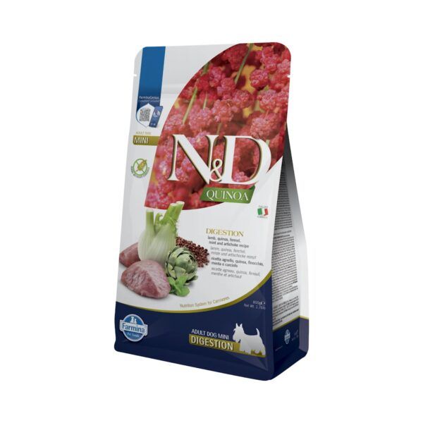Farmina N&D Quinoa Digestion Cordero Pienso Sin Cereales para Perros Mini 800 Gr