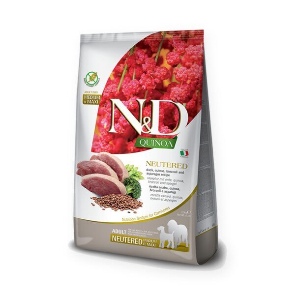 Farmina N&D Quinoa Pato Pienso Sin Cereales para Perros Esterilizados Medianos y Grandes