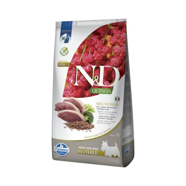 Farmina N&D Quinoa Pato Pienso Sin Cereales para Perros Esterilizados Mini