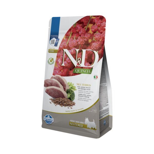 Farmina N&D Quinoa Pato Pienso Sin Cereales para Perros Esterilizados Mini 800 Gr