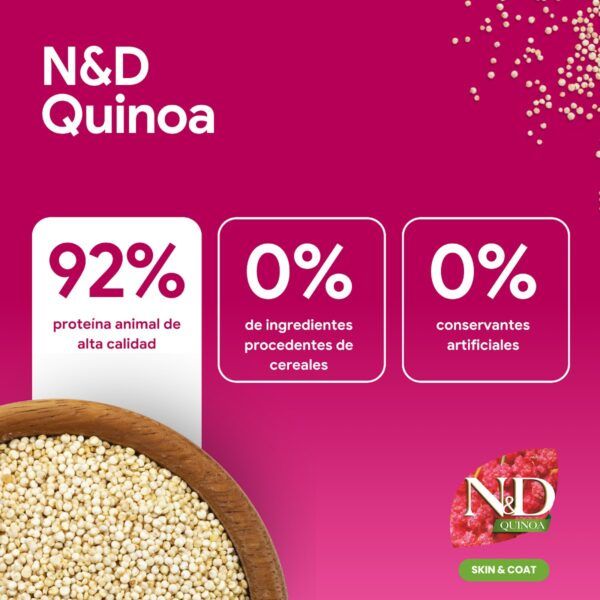 Farmina N&D Quinoa Skin & Coat Arenque Pienso Sin Cereales para Gatos - información oficial Farmina 2