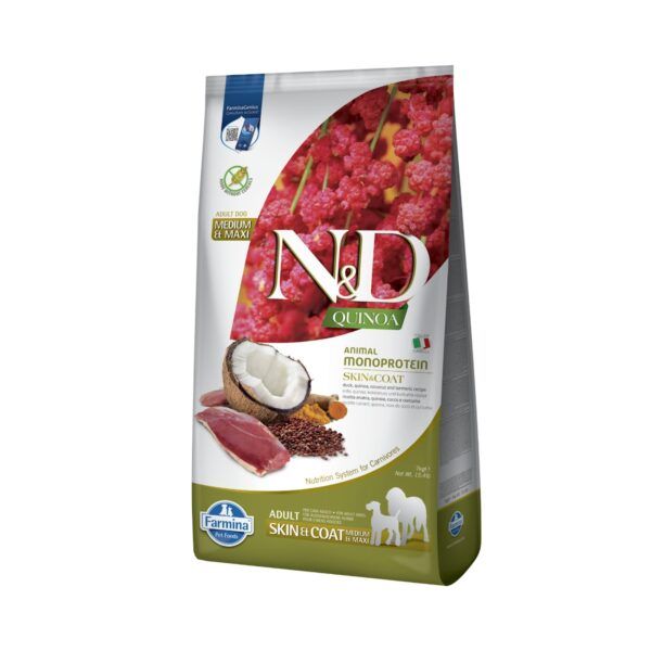 Farmina N&D Quinoa Skin & Coat Pato Pienso Sin Cereales para Perros Medianos y Grandes