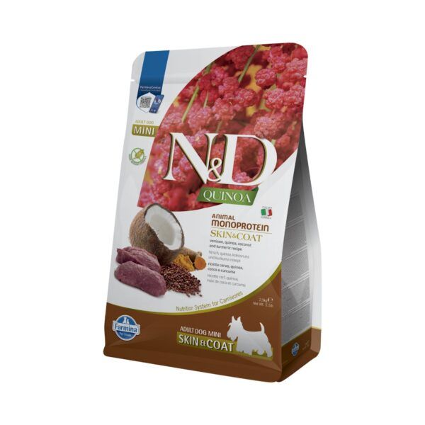 Farmina N&D Quinoa Skin & Coat Venado Pienso Sin Cereales para Perros Mini 2,5 kg