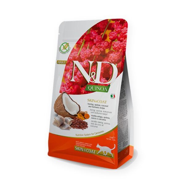 Farmina N&D Quinoa Skin & Coat Arenque Pienso Sin Cereales para Gatos