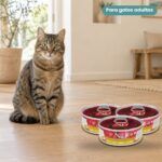 Gato junto a Farmina N&D Quinoa Skin & Coat Codorniz Comida Húmeda para Gatos