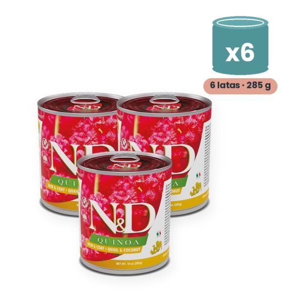 Farmina N&D Quinoa Skin & Coat Codorniz Comida Húmeda para Perros Pack 6x285 g