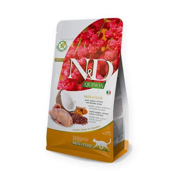 Farmina N&D Quinoa Skin & Coat Codorniz Pienso Sin Cereales para Gatos