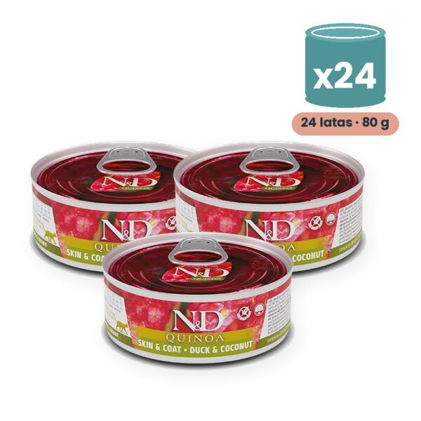 Farmina N&D Quinoa Skin & Coat Pato Comida Húmeda para Gatos Pack 24x80 g