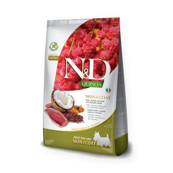Farmina N&D Quinoa Skin & Coat Pato Pienso Sin Cereales para Perros Mini 2,5 kg