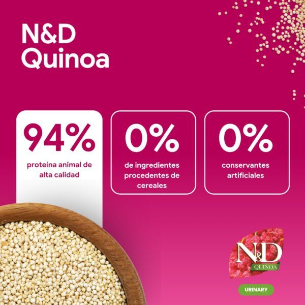 Farmina N&D Quinoa Urinary Pato Pienso Sin Cereales para Gatos - información oficial Farmina 2