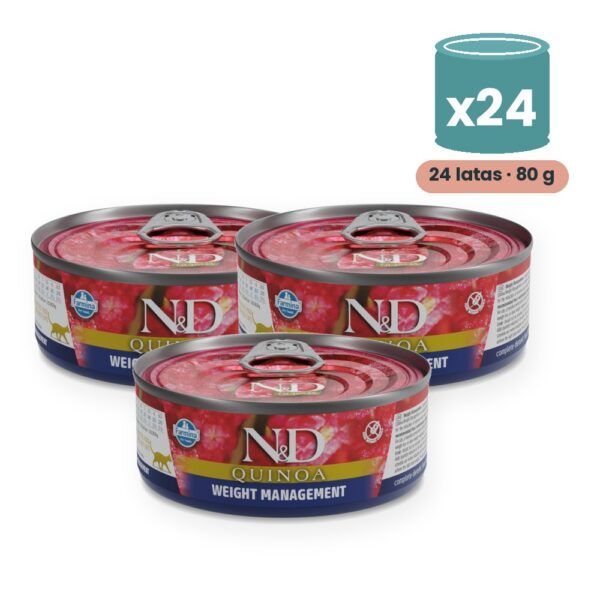 Farmina N&D Quinoa Weight Management Cordero Comida Húmeda para Gatos Pack 24x80 g