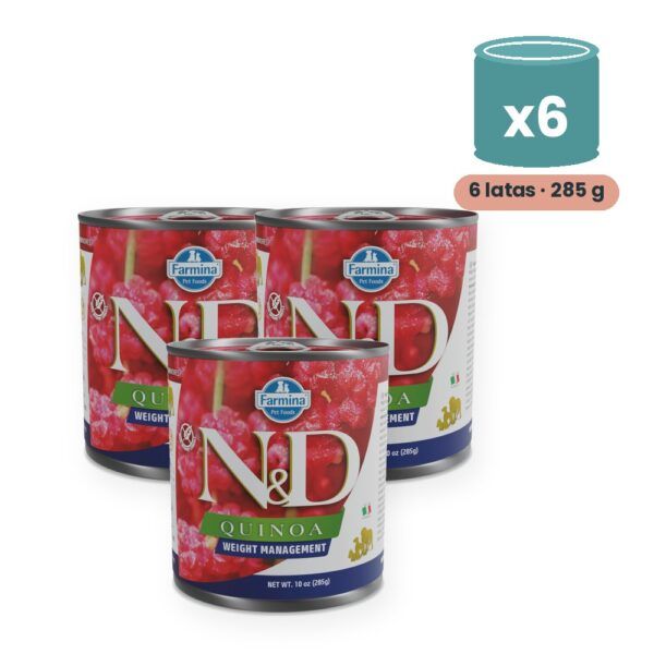 Farmina N&D Quinoa Weight Management Cordero Comida Húmeda para Perros Pack 6x285 g