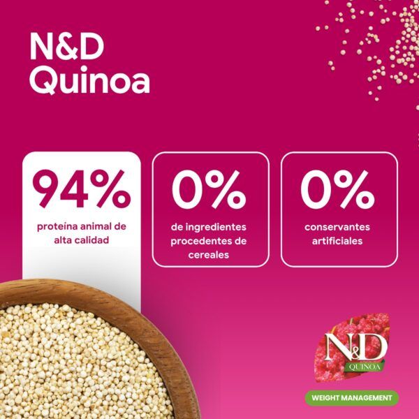 Farmina N&D Quinoa Weight Management Cordero Pienso Sin Cereales para Gatos - información oficial Farmina 2
