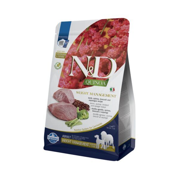 Farmina N&D Quinoa Weight Management Cordero Pienso Sin Cereales para Perros Medianos y Grandes