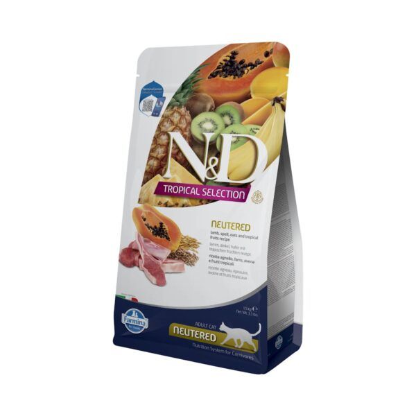 Farmina N&D Tropical Selection Cordero y Frutas Tropicales Pienso para Gatos Esterilizados 1,5 Kg