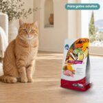 Gato junto a Farmina N&D Tropical Selection Pollo y Frutas Tropicales Pienso para Gatos