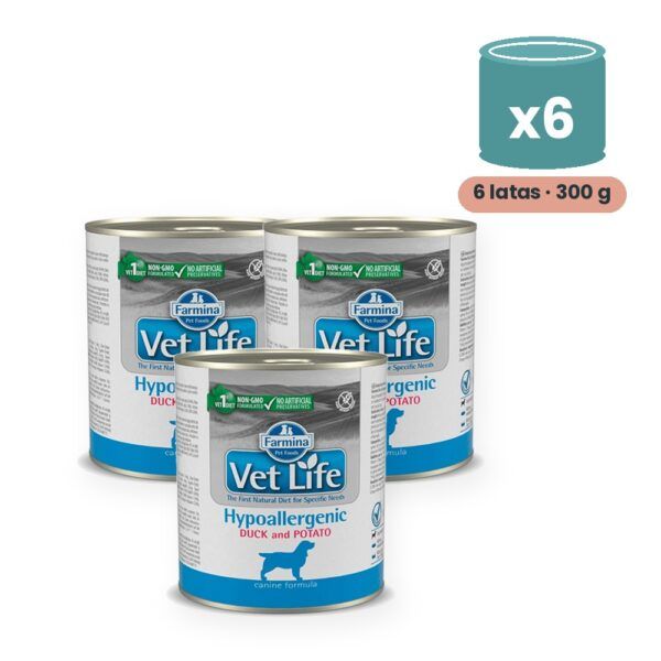 Farmina Vet Life Hypoallergenic Pato y Patata Comida Húmeda para Perros Pack 6x300 g